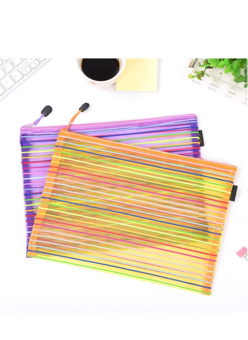 KASTWAVE Zipper Mesh Pouch ，6 Pcs Popper Wallet Folders ，6 Colors Office Accessories,Document Wallets File Zipper Bags Storage Pouch for School, Home, Office Supply and Travel  - Image 4