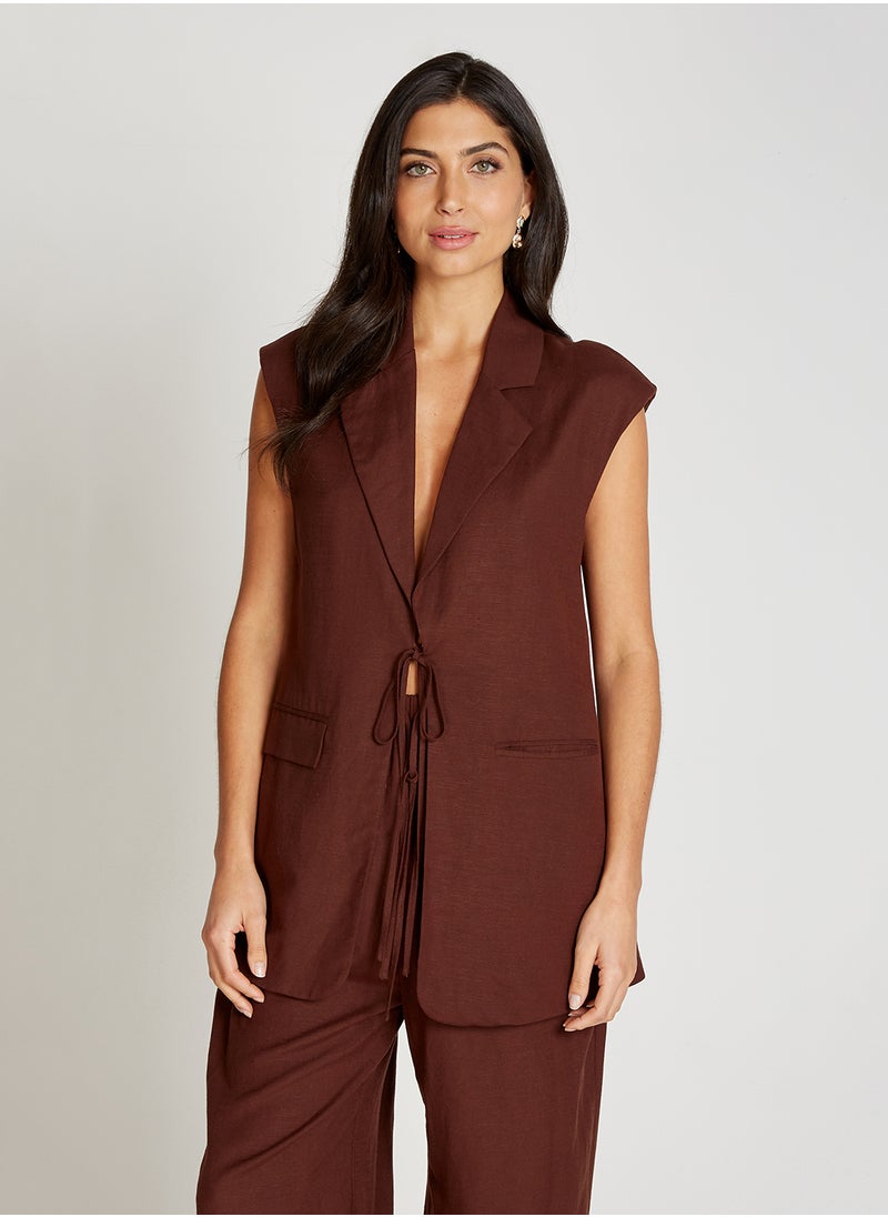 Little Mistress Long Sleeveless Waistcoat  - Image 1