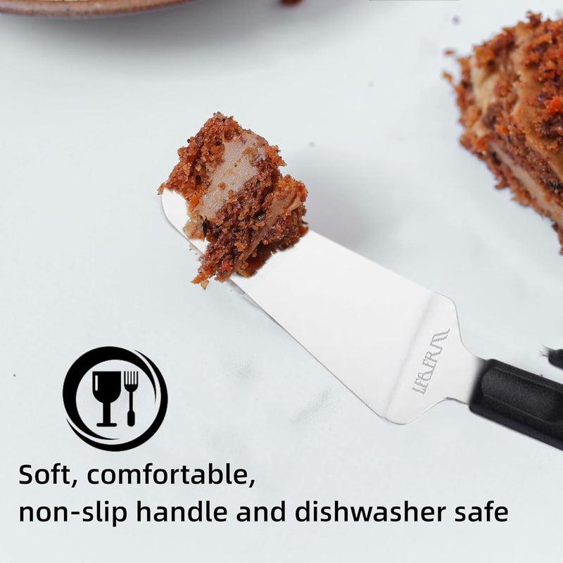 LEGERM Premium Black Pie Server Spatula Set - Stainless Steel Smooth & Serrated Cake, Pizza & Dessert Cutter Knife | Right/Left Handed Friendly Kitchen Utensil - Image 5