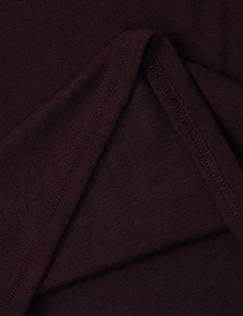 Ohoo Men's 100% Cotton Mock Turtleneck Sweater Slim Fit Lightweight Pullover / DCT005-BURGUNDY-S - Image 4