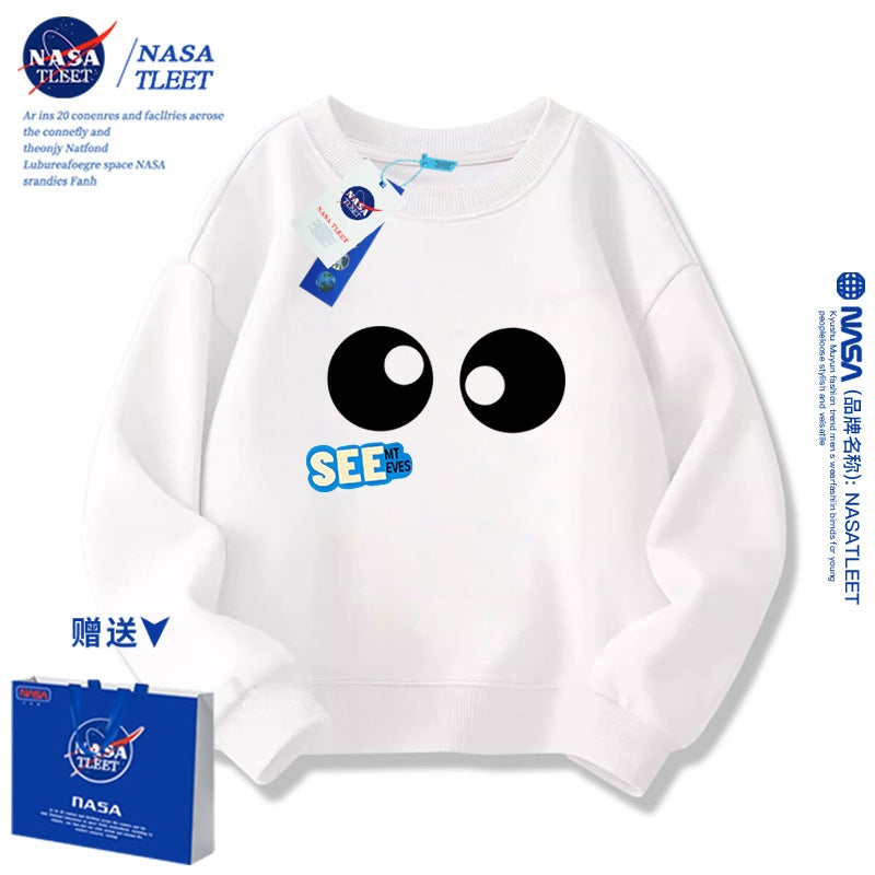 Nasa Joint-Name Boys' Sweater Medium And Big Children'S Eyes See Loose Casual Long-Sleeved Top All-Matching - Image 3