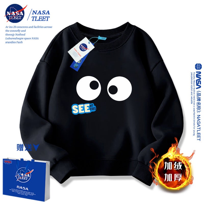 Nasa Joint-Name Boys' Sweater Medium And Big Children'S Eyes See Loose Casual Long-Sleeved Top All-Matching - Image 1