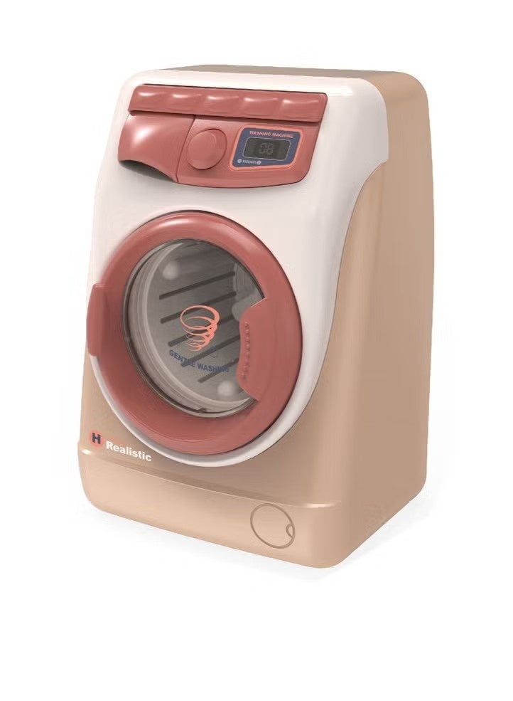 فاميلي مجموعة ألعاب التنظيف للأطفال مكنسة كهربائية صغيرة وغسالة ملابس مع صوت وضوء لعبة تظاهرية تعليمية تفاعلية أفضل هدية للأولاد والبنات - Image 4