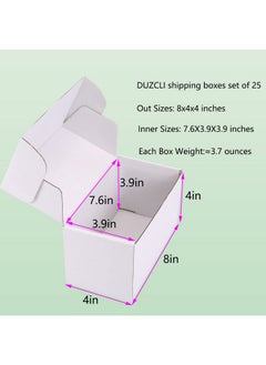 DUZCLI 8X4X4 Small Shipping Boxes Set Of 25 - White Small Cardboard Boxes For Packaging Small Business, Small Boxes For Shipping, Mailing Boxes And Small Gift Boxes For Presents  - Image 2
