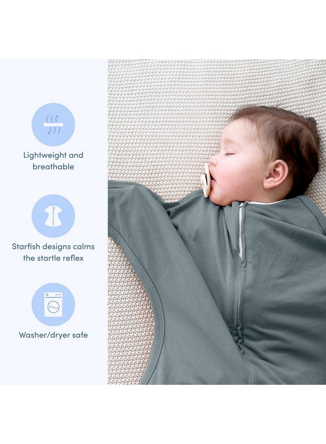 SleepingBaby Zipadee-Zip Transitional Swaddle Sack, 6-12 Month - Roomy Zipper Swaddle For Easy Diaper Changes And Proper Hip Development - Baby Swaddle Sack, Medium - Classic Grey - Image 2