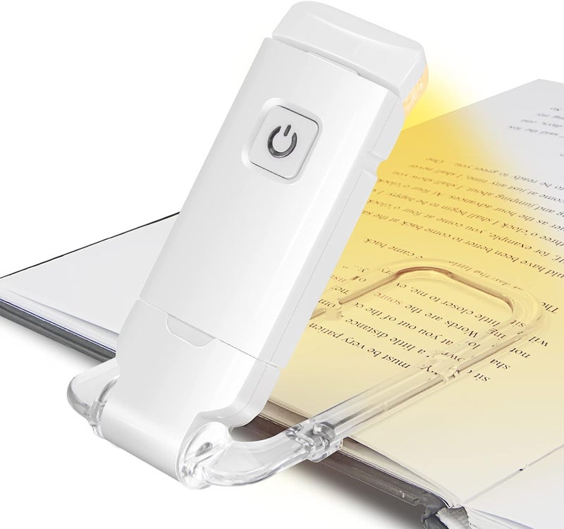 Vnockd USB Rechargeable Book Reading Light with Brightness Adjustable for EyeProtection with Clip Rechargeable White - Image 1
