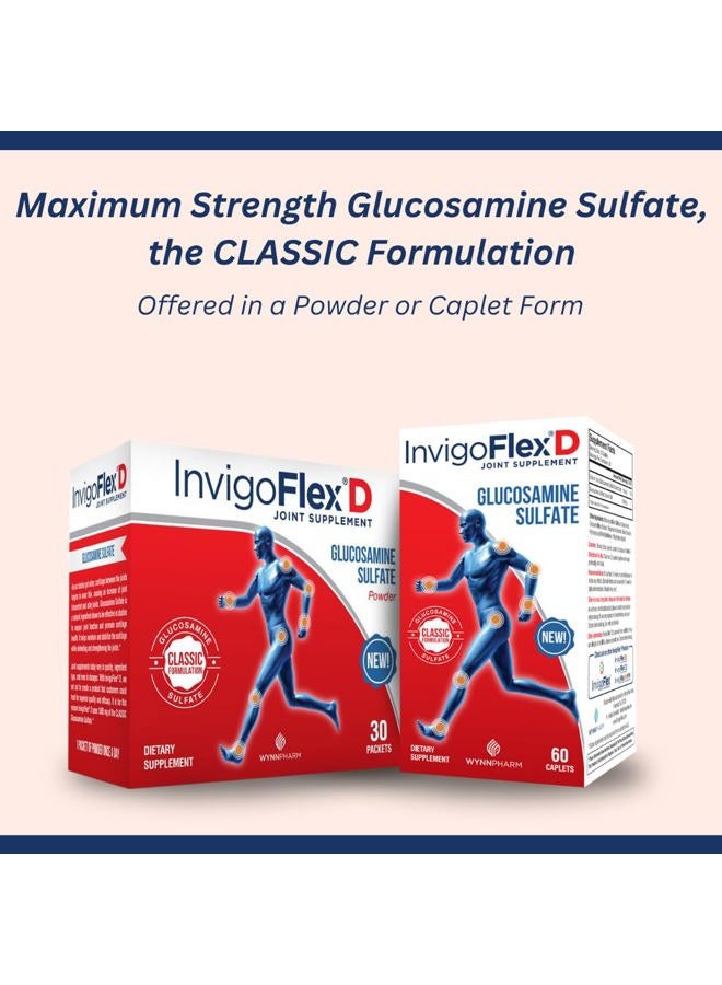 InvigoFlex ® د - 1500 ملغ من مسحوق غلوكوزامين سلفات (تركيبة كلاسيكية) - مكمل مشترك متميز لدعم الركب، الأيدي، الظهر، والورك - 30 عبوة - Image 4