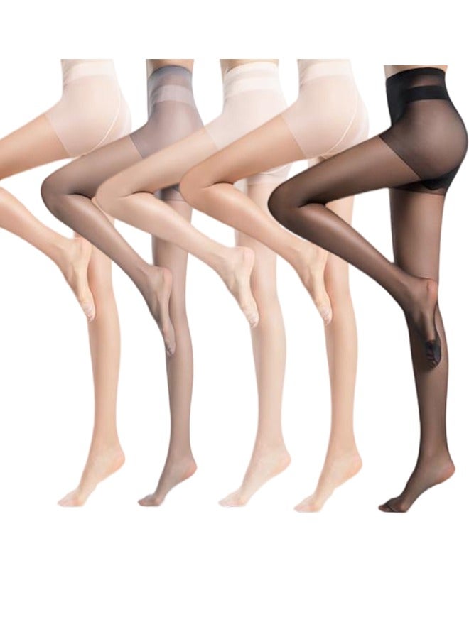 Women's Ultra Thin Pantyhose - Lightweight, Comfortable, Perfect Fit, Thin Anti-Snagging Pantyhose For Bare Legs 5 Pairs