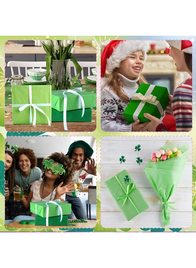 PLULON 60 Sheets Green Tissue Paper Bulk, Green Tissue Paper Sheets For Gift Bags For Saint Patrick'S Day Gift Wrapping Birthday Wedding Holiday Paper Flower(Green) - Image 3
