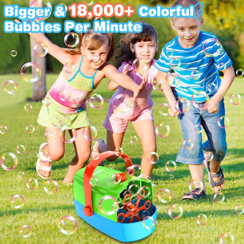 Zerhunt Bubble Machine Durable Automatic Bubble Blower, 18000+ Big Bubbles Per Minute Bubbles for Kids Toddlers Bubble Maker Operated by Plugin or Batteries Bubble Toys for Indoor Outdoor Birthday Party - Image 3