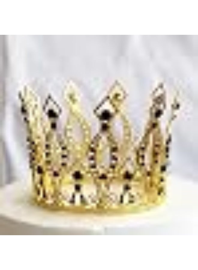 LEEMASING Crown Cake Topper Rhinestone Crystal Handmade Tiara Cake Decoration for Birthday Prom party - Image 2