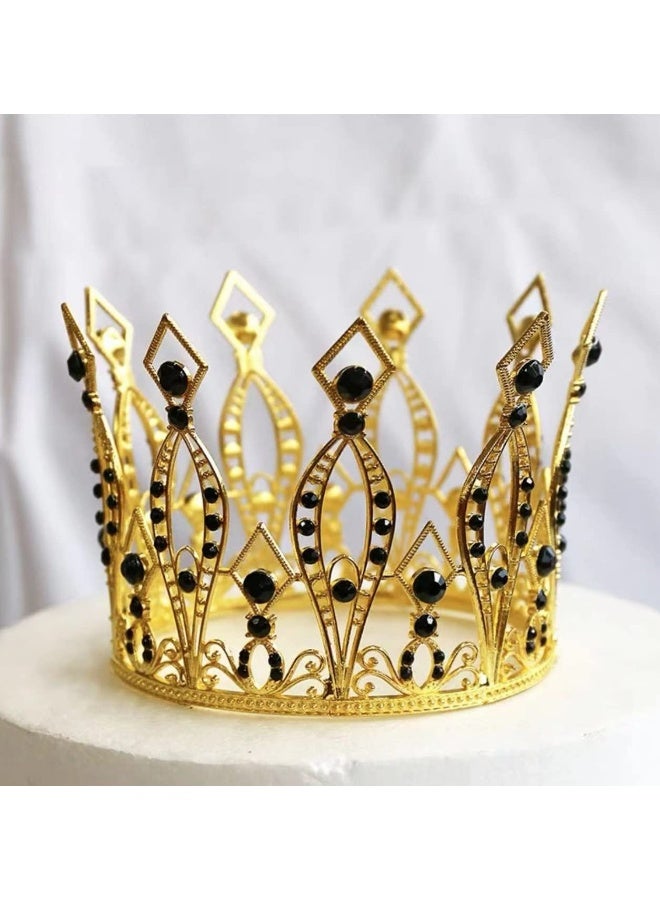 LEEMASING Crown Cake Topper Rhinestone Crystal Handmade Tiara Cake Decoration for Birthday Prom party - Image 3