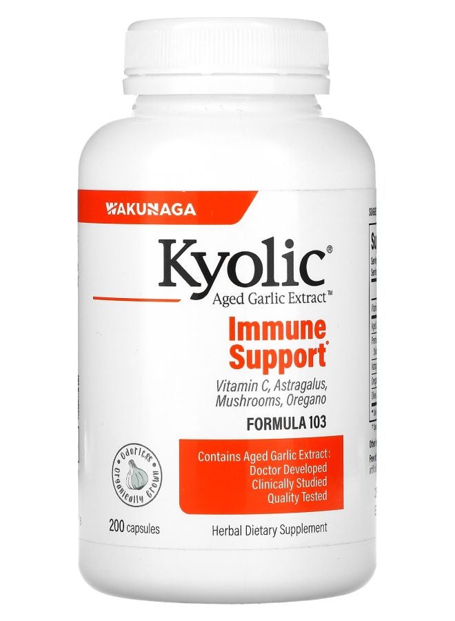 kyolic Aged Garlic Extract Immune Formula 103 200 Capsules