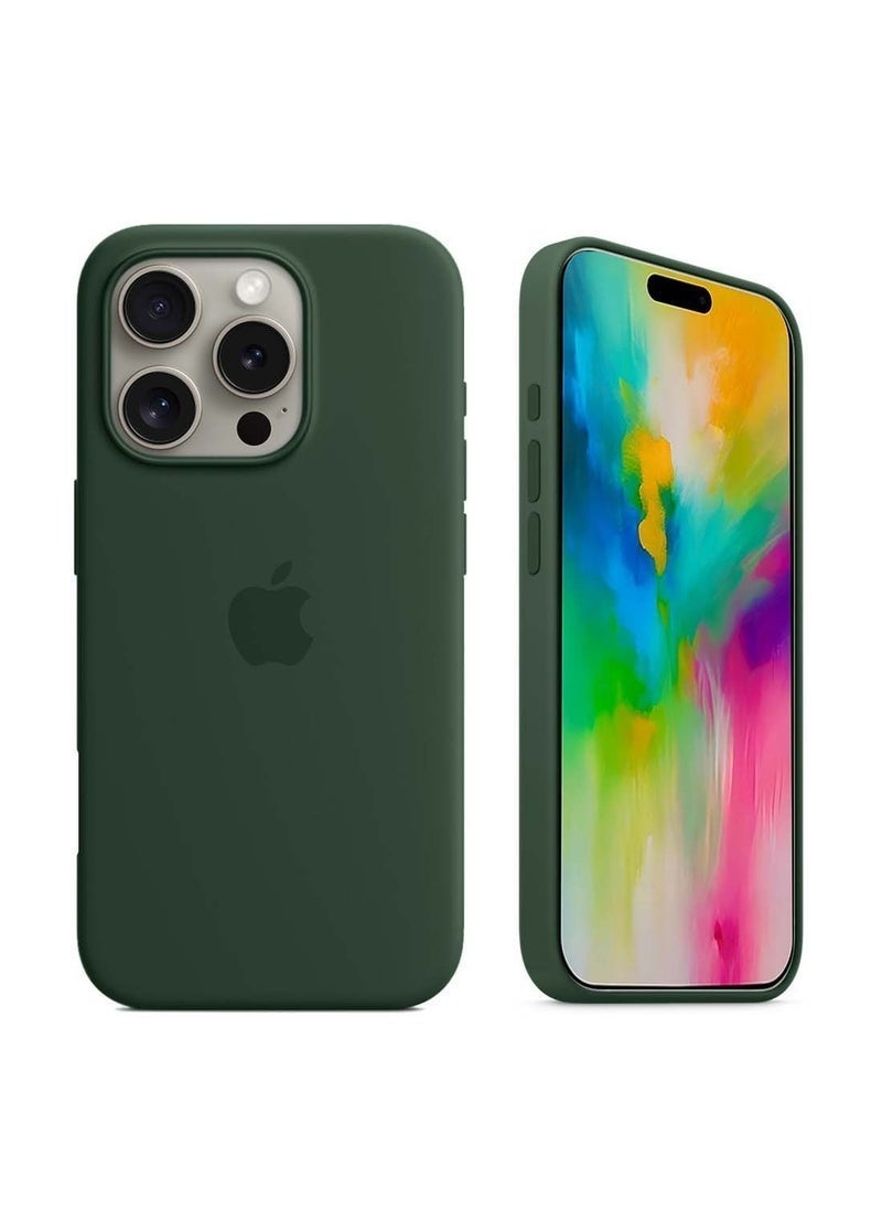 MUNTAQI Apple iPhone 16 Pro Max 2024 Premium Soft Liquid Silicone Case Cover – Dark Green – Slim, Shockproof, Soft-Touch Finish, Full Protection, Anti-Scratch, Lightweight, and Durable - Image 1