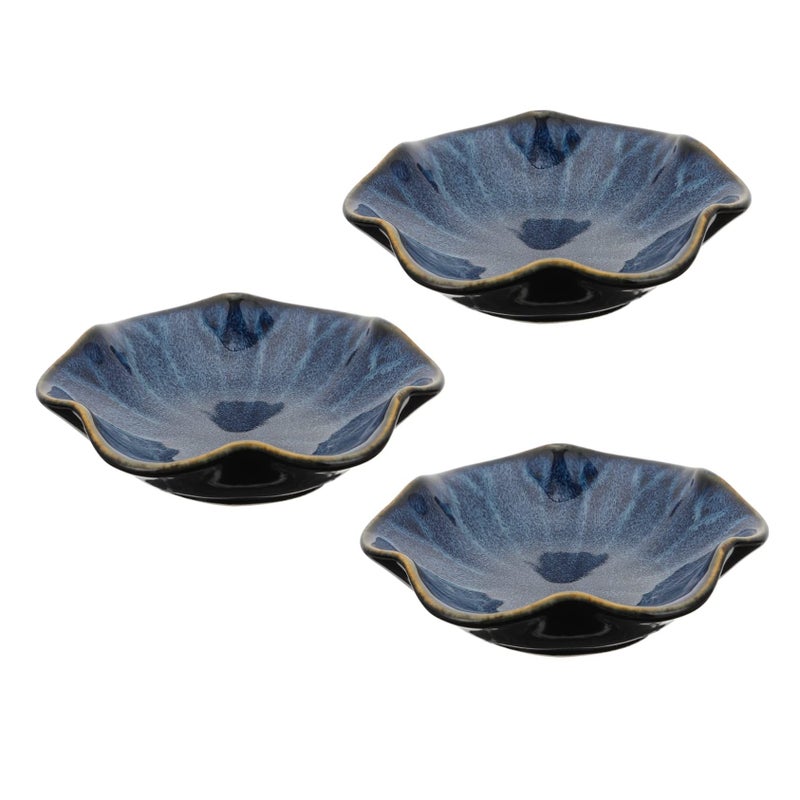 Ceramic Sauce Dipping Dish Set of 3 Japanese Style Snack Plates Gift Bowls - Image 2