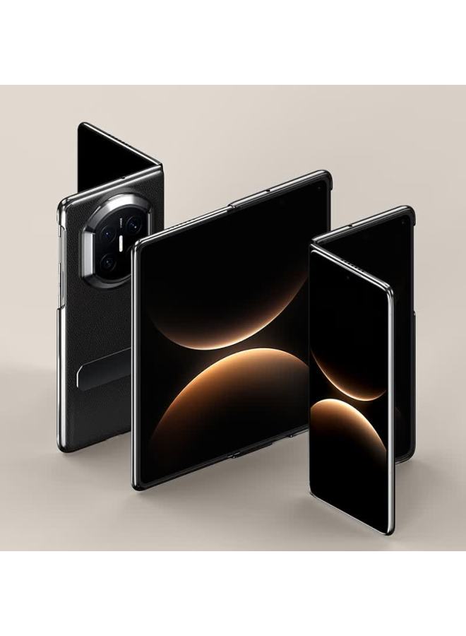 Aolang Huawei Mate X7 Leather Case 270° Rotatable Stand Foldable Screen Business Style X7 Collector's Edition Ultra-thin Shockproof Protective Cover Obsidian Black