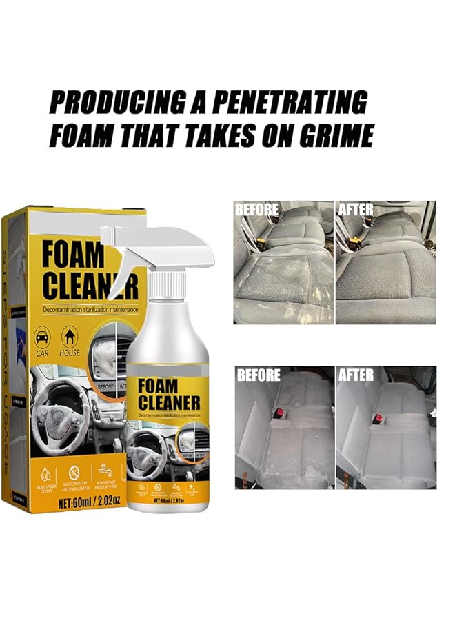 Khazna Multi Purpose Foam Cleaner, All Around Master Foam Cleaner, Car Interior Cleaner, Upholstery Cleaner For Car Seats, Stain Remover, Suitable For Car And Household 1Pcs - Image 3