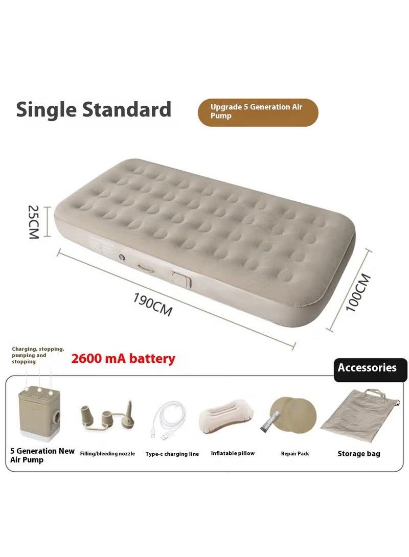 XiuWoo Inflatable Mattress Set, Leak Proof Inflatable AirBed, Mattress with Thickened Surface, Blow Up Mattress for Camping Home Trunk Bed Travel, 190*100*25CM  - Image 3