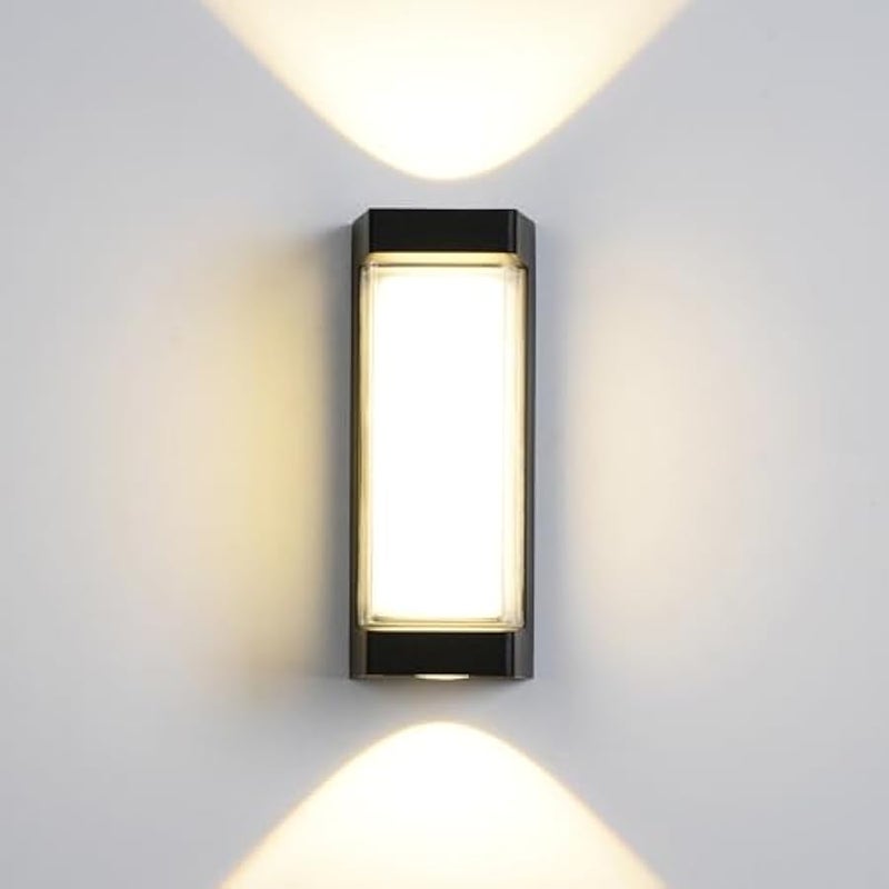 V.nice Black Outdoor Wall Light, Waterproof Up and Down LED Wall Sconce, Modern Exterior Lighting Fixture for Porch, Balcony, Garden, Villa, Garage, Patio Entrance(Black) - Image 1