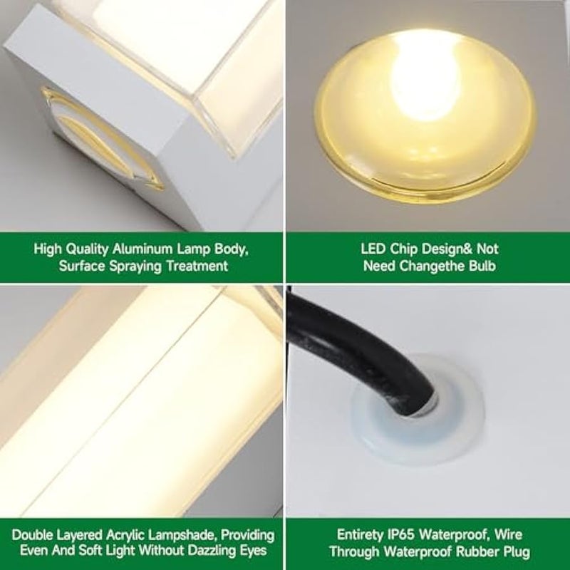 V.nice Black Outdoor Wall Light, Waterproof Up and Down LED Wall Sconce, Modern Exterior Lighting Fixture for Porch, Balcony, Garden, Villa, Garage, Patio Entrance(Black) - Image 4