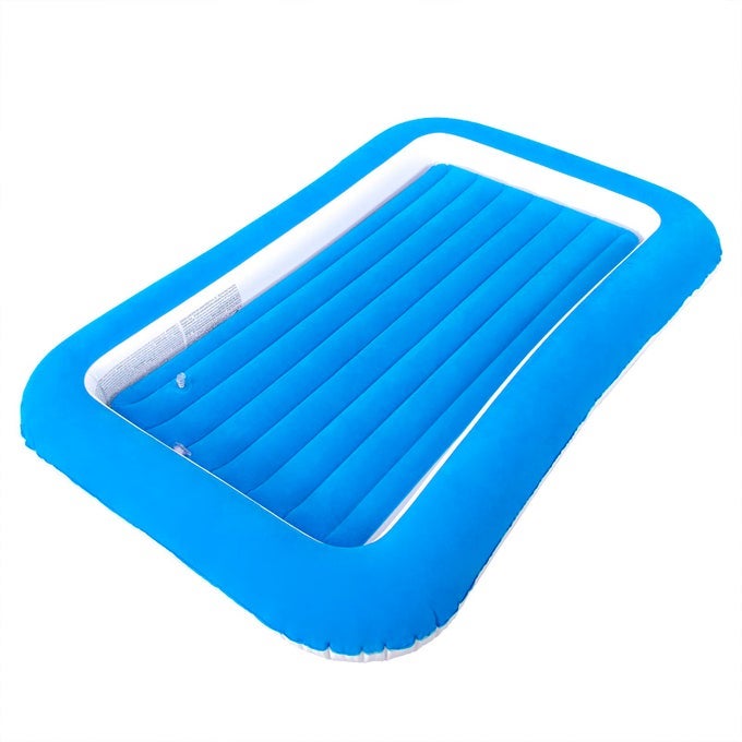 KIDS AIR MATTRESS INFLATABLE TODDLER TRAVEL BED WITH SIDESBLUE