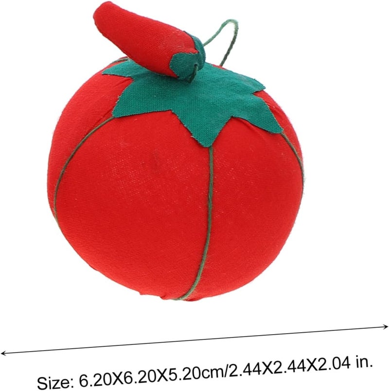 FONDOTIN 4pcs Embroidery Pincushions for Sewing Bobby Pin Wrist Pin Cushions Sewing Accessories Pad Vibrant Tomato Shape - Image 2