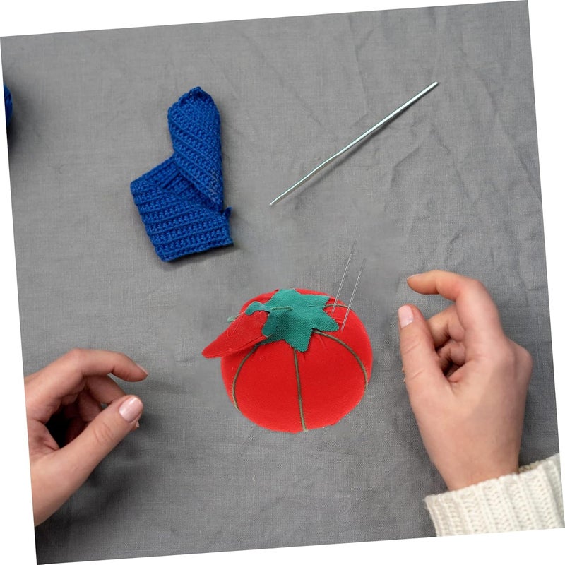 FONDOTIN 4pcs Embroidery Pincushions for Sewing Bobby Pin Wrist Pin Cushions Sewing Accessories Pad Vibrant Tomato Shape - Image 5