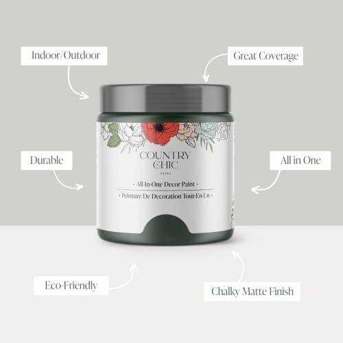 Country Chic Paint Country Chic All-in-One Chalk Paint for Furniture, Cabinets, Home Decor, Eco-Friendly, Matte Finish, Built-In Primer & Top Coat for Wood, Metal - Hollow Hill (Dark Green) - 4 oz (118 ml) - Image 2