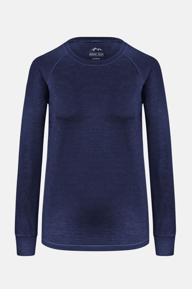 Tchibo Women Round Neck Long Sleeve Plain Top, Navy  - Image 2