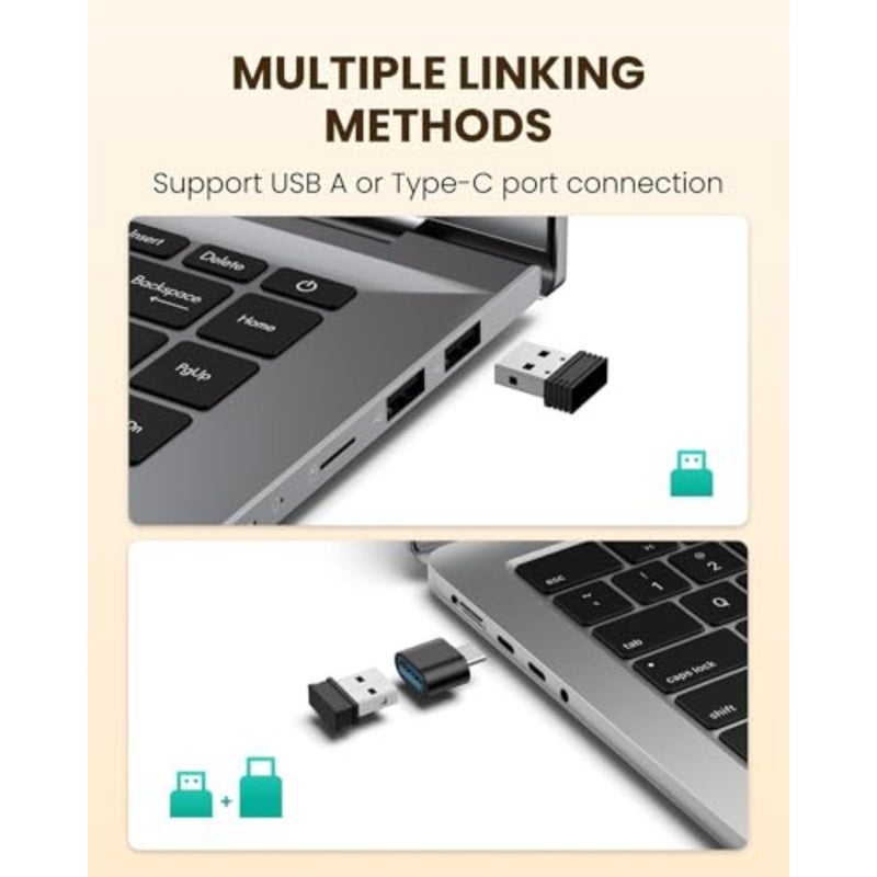 ماوس لاسلكي صامت ومريح لاستخدام الكمبيوتر المحمول وMacBook، هيكل بلاستيكي ABS باللون الأسود، آلية نقر فائقة الهدوء مع 6 أزرار قابلة للبرمجة و5 مستويات DPI قابلة للتعديل - Image 5