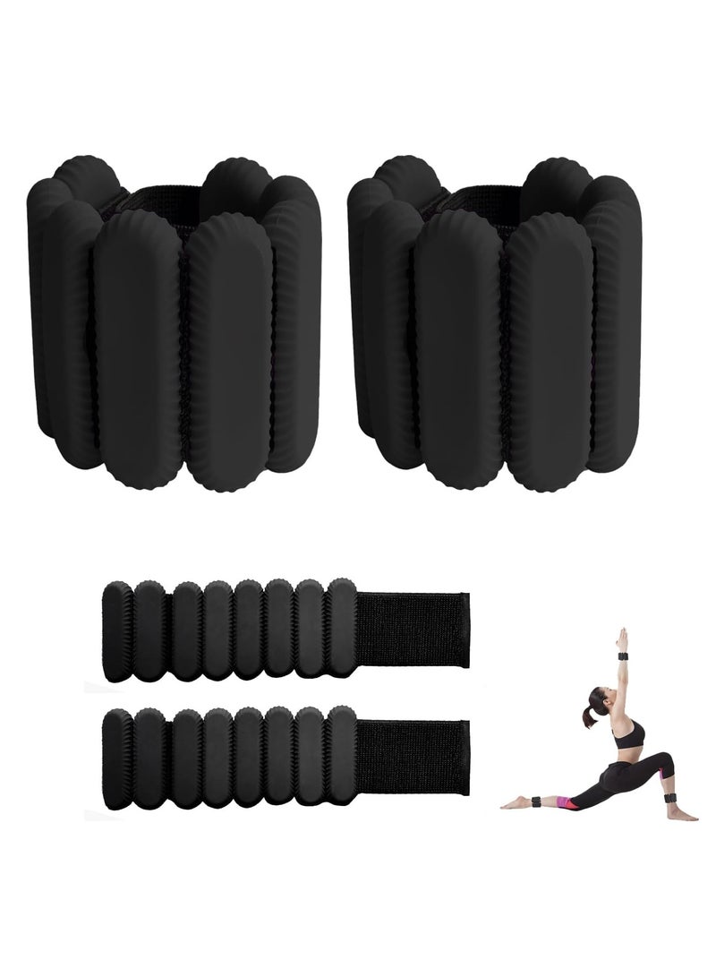 YelaJoy 2 PCS Wrist Weights, Adjustable Wrist and Ankle Weights 0.5 lbs Each, Durable Wrist Weights for Women and Men, Portable Weighted Cuffs for Home and Office, Walking, Yoga, Dance, Barre, Gym (Black) - Image 1
