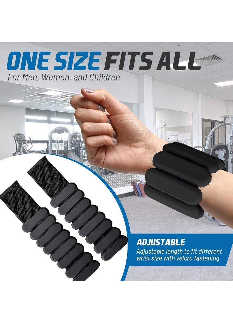 YelaJoy 2 PCS Wrist Weights, Adjustable Wrist and Ankle Weights 0.5 lbs Each, Durable Wrist Weights for Women and Men, Portable Weighted Cuffs for Home and Office, Walking, Yoga, Dance, Barre, Gym (Black) - Image 2