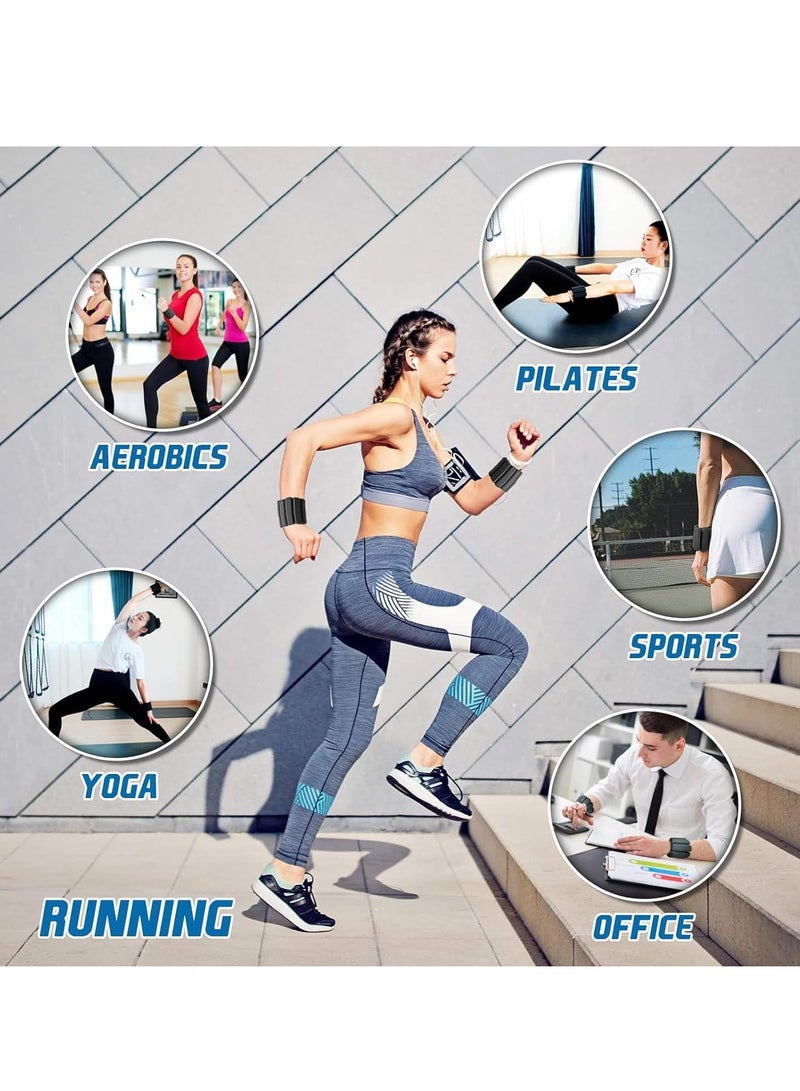 YelaJoy 2 PCS Wrist Weights, Adjustable Wrist and Ankle Weights 0.5 lbs Each, Durable Wrist Weights for Women and Men, Portable Weighted Cuffs for Home and Office, Walking, Yoga, Dance, Barre, Gym (Black) - Image 3