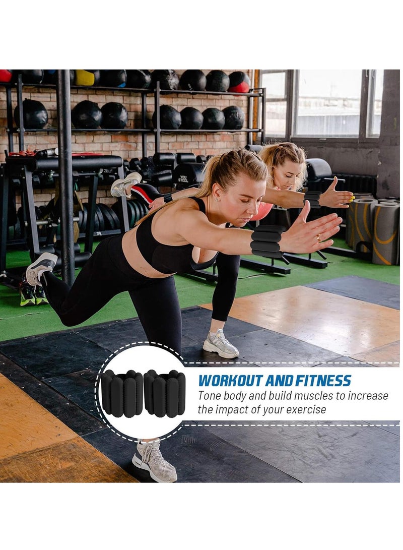 YelaJoy 2 PCS Wrist Weights, Adjustable Wrist and Ankle Weights 0.5 lbs Each, Durable Wrist Weights for Women and Men, Portable Weighted Cuffs for Home and Office, Walking, Yoga, Dance, Barre, Gym (Black) - Image 4