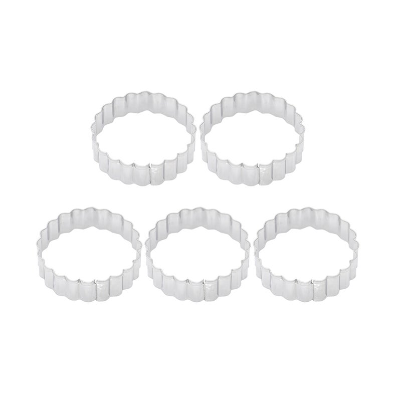 10 pcs Stainless Steel Round Shape Cookie Mold with Tooth Cutting Die DIY Biscuit Baking Tools for Home Bakery ( ) - Image 2