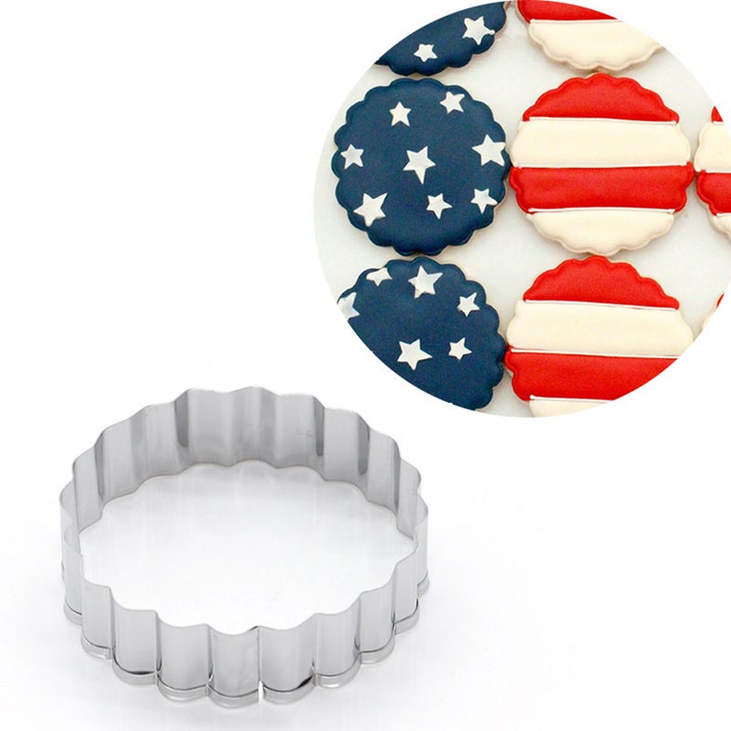 10 pcs Stainless Steel Round Shape Cookie Mold with Tooth Cutting Die DIY Biscuit Baking Tools for Home Bakery ( ) - Image 5