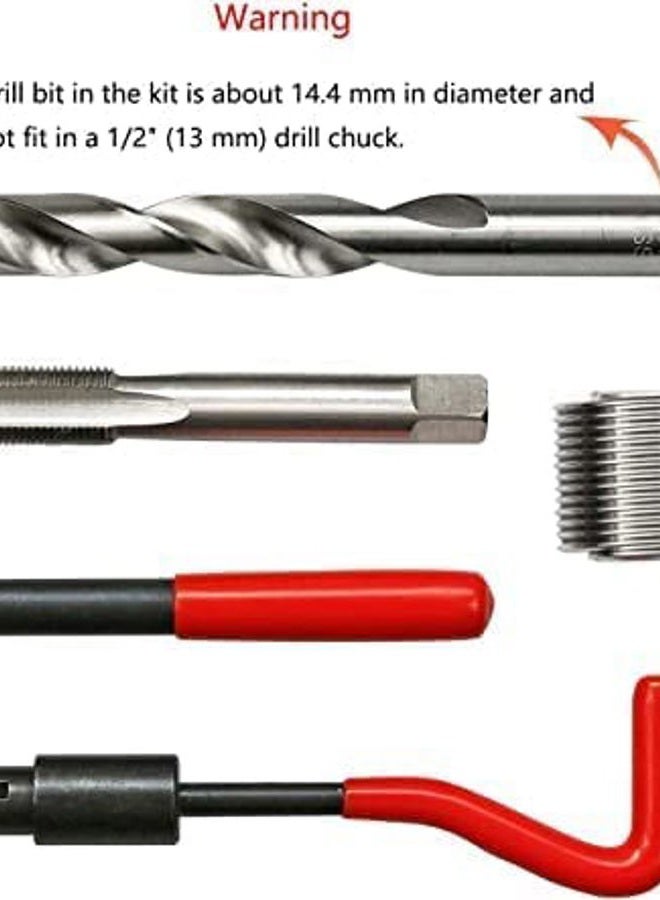 BestsQ 14pcs Thread Repair Kit M14 x 1.5mm Metric Thread Repair Insert Kit Compatible Hand Tool Set for Auto Repairing (M14-1.5) - Image 3