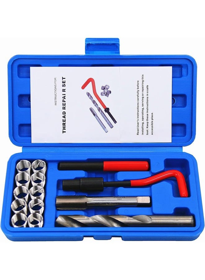 BestsQ 14pcs Thread Repair Kit M14 x 1.5mm Metric Thread Repair Insert Kit Compatible Hand Tool Set for Auto Repairing (M14-1.5) - Image 1
