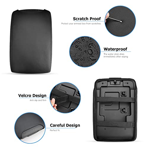 INTGET Center Console Cover for Nissan Pathfinder Accessories 2022 2023 2024 2025 Interior Leather Middle Console Lid Protector Replacement for Pathfinder Console Cover (Black Stitches) - Image 3