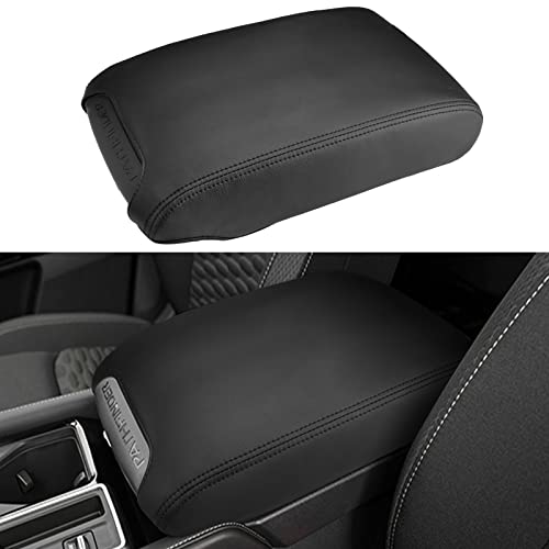 INTGET Center Console Cover for Nissan Pathfinder Accessories 2022 2023 2024 2025 Interior Leather Middle Console Lid Protector Replacement for Pathfinder Console Cover (Black Stitches) - Image 1
