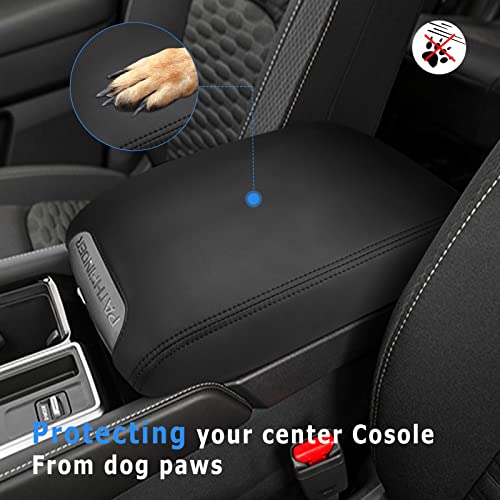 INTGET Center Console Cover for Nissan Pathfinder Accessories 2022 2023 2024 2025 Interior Leather Middle Console Lid Protector Replacement for Pathfinder Console Cover (Black Stitches) - Image 4