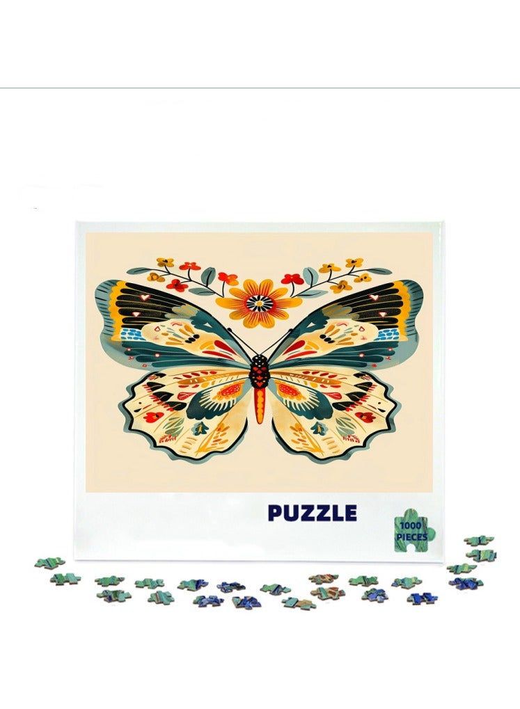 Anna 1000-Piece Colorful Butterfly Insect Puzzle for Relaxing Decor - Image 1
