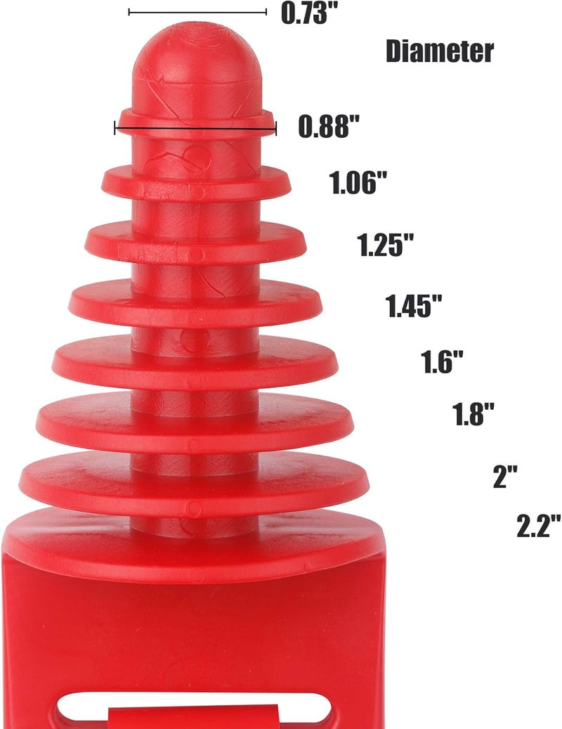 P1TOOLS Muffler Exhaust Wash Plug 0.8 "to 2.2" Wash Plug Red, Rubber Exhaust Silencer Wash Plug for 2 Stroke and 4 Stroke Motorcycle Dirt Bike and ATV, Quad Go Kart - Image 2