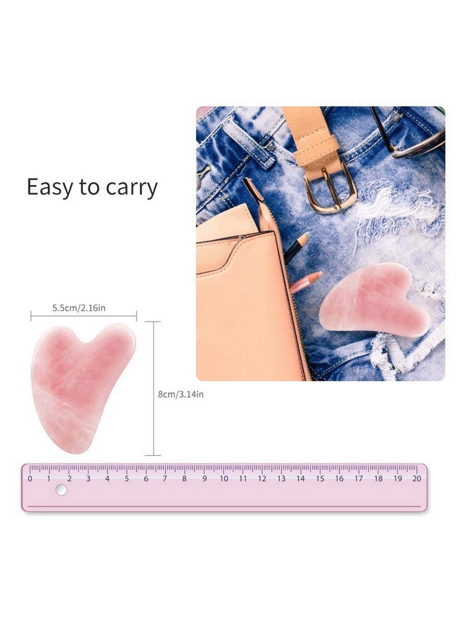 Flagest Gua Sha Rose Quartz Massage Tool Facial Tool For Scraping And Spa Acupuncture Therapy Heart Shape Trigger Point Treatment On Face (Rose Quartz) - Image 4
