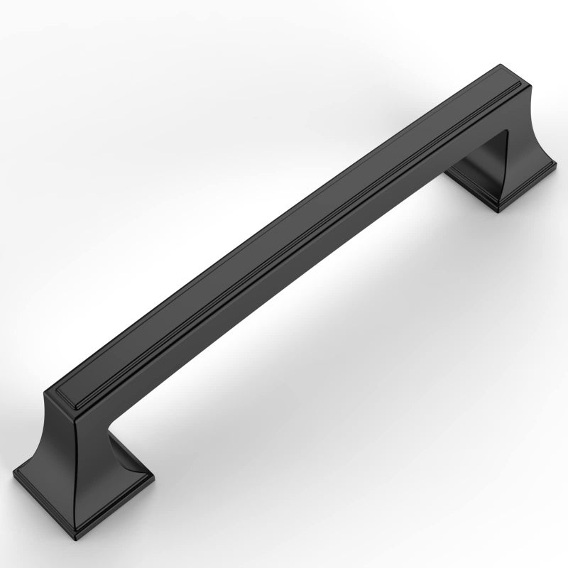 Amerdeco 10 Pack Matte Black Cabinet Pulls 5 Inch(128mm) Hole Center Cabinet Hardware Kitchen Cabinet Handles for Bathroom Drawer Pulls Dresser Pulls ZH0010 - Image 1