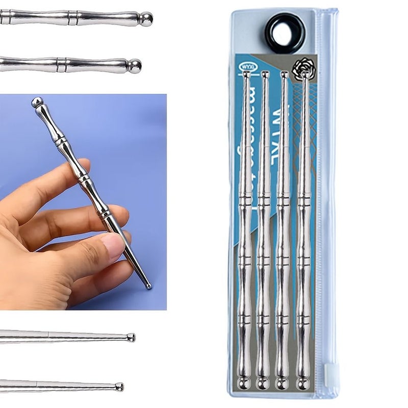 WYXL Stainless Steel Double Ended Massage Sticks Set For Full Body Relaxation Acupressure Tool - Image 1