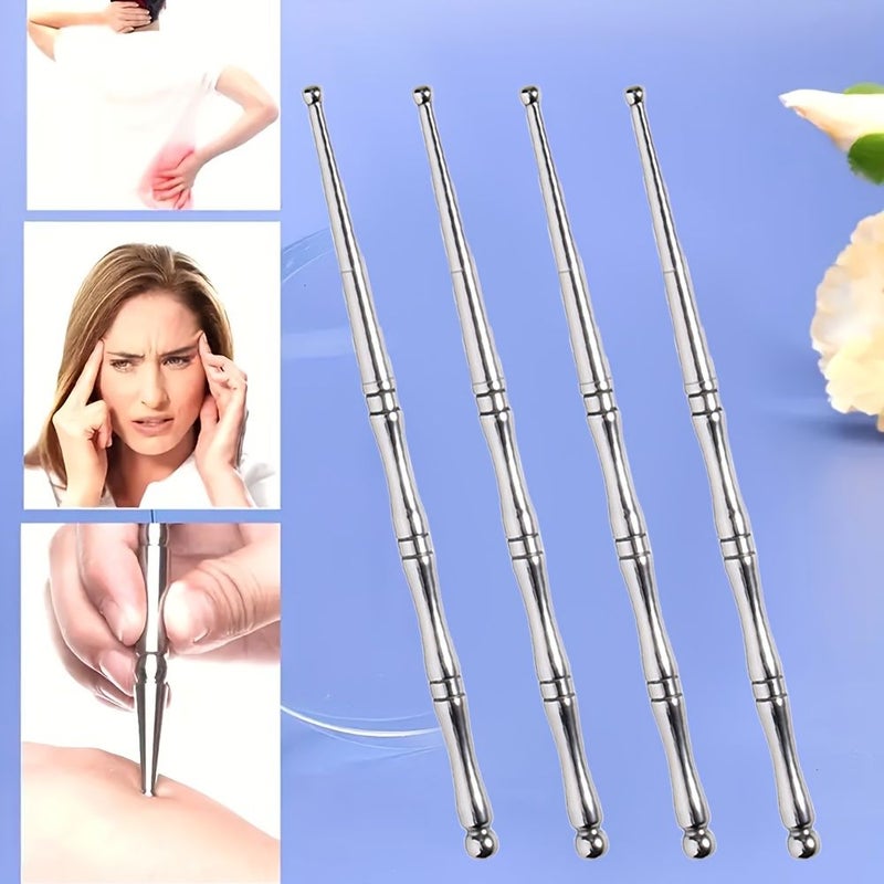 WYXL Stainless Steel Double Ended Massage Sticks Set For Full Body Relaxation Acupressure Tool - Image 5