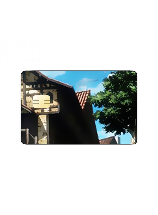 RKN PRINTED BANK CARD STICKER Beautiful House Drawing - Image 1