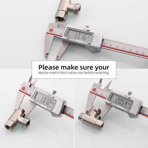 Tecmolog 3-way 3/8" and 1/2" 3 Way Adapter Tee Connector Stainless Steel 3/8" Water Line T Fitting Brushed Nickel, 1 PCS, SBA020B - Image 4