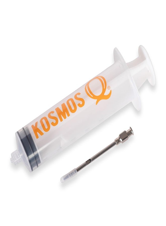 Kosmos Q محقنة تتبيل اللحوم Kosmos Q، محقنة سهلة الإمساك بإبرة من الفولاذ المقاوم للصدأ لتتبيل لحم الصدر، والدجاج، والديك الرومي، ولحم الخنزير، واللحم المشوي، والأضلاع، مثالية للشواء والتدخين والتحميص والطهي في الهواء الطلق، 2 أونصة - Image 2
